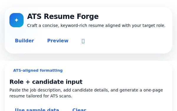 Screenshot of ATS Resume Forge