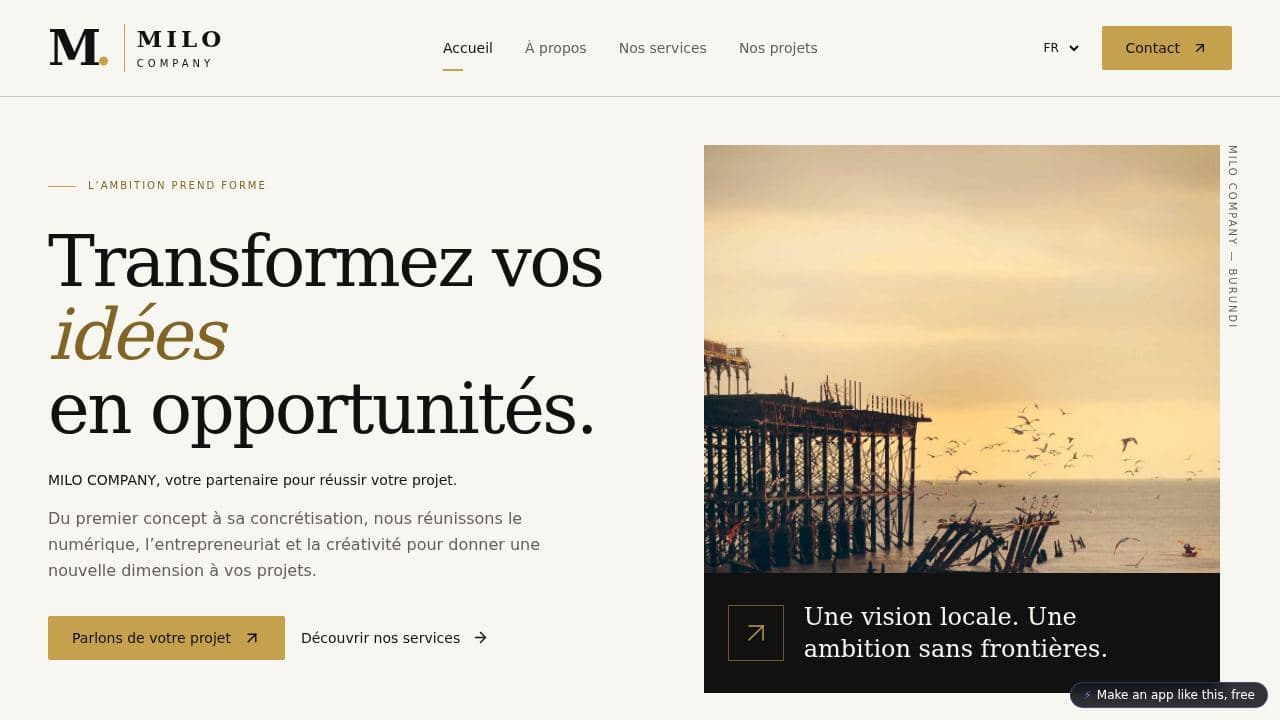 Screenshot of MILO Company