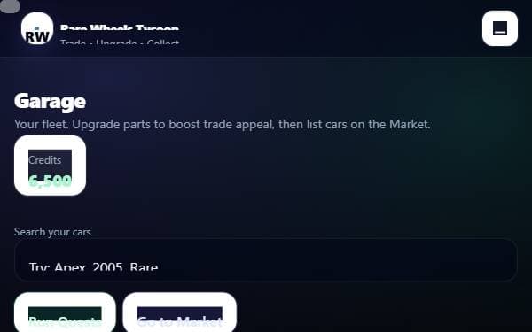 Screenshot of Rare Wheels Tycoon