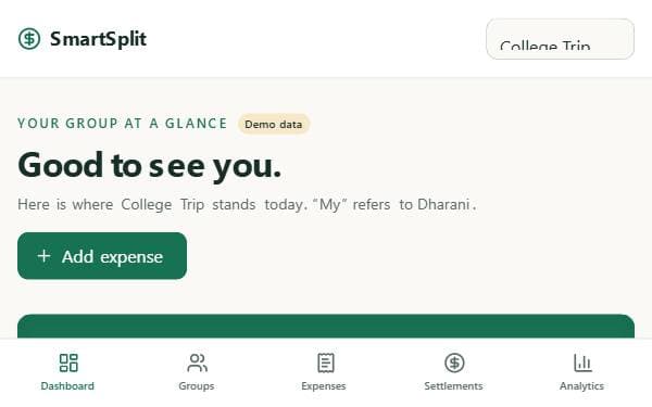 Screenshot of SmartSplit