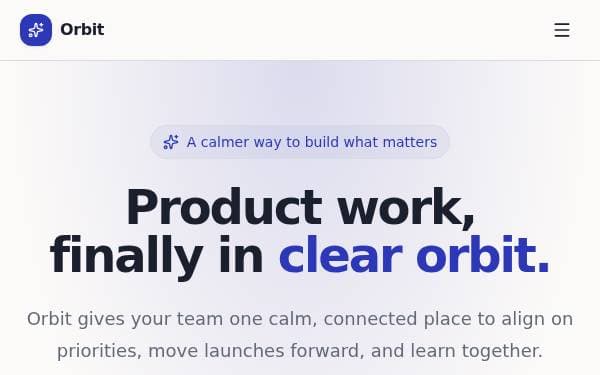 Screenshot of Product Landing Hub