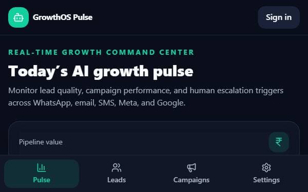Screenshot of GrowthOS Pulse