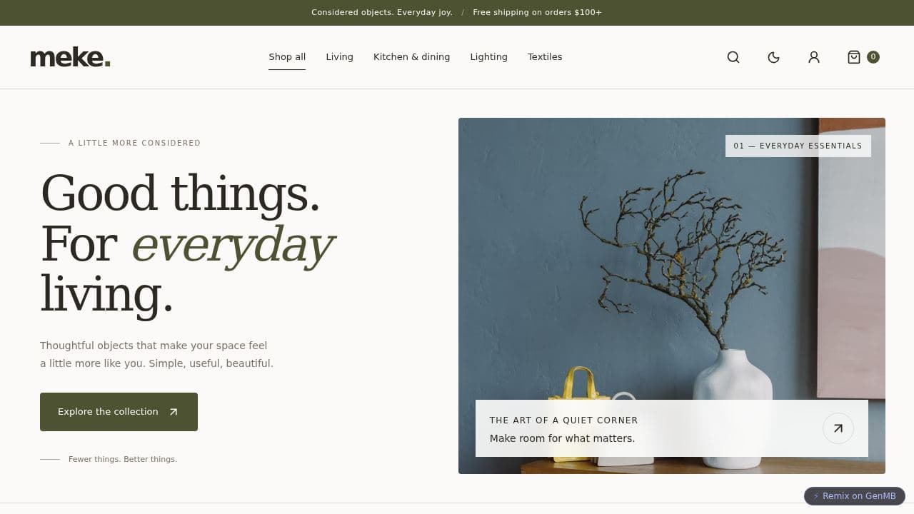 Screenshot of E-commerce Website