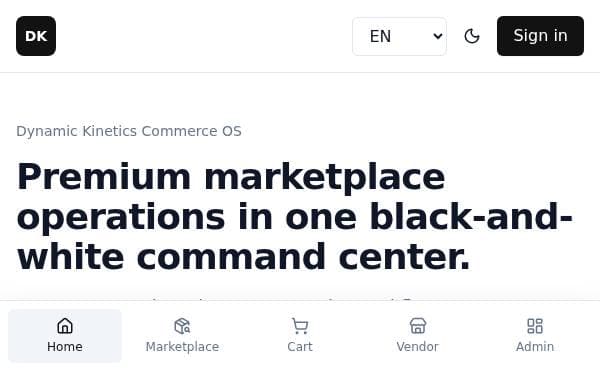 Screenshot of DK Marketplace