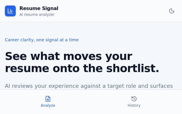 Screenshot of Resume Signal