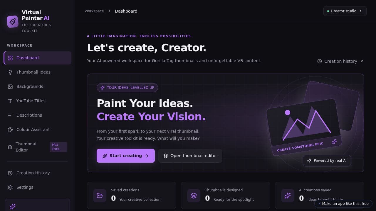 Screenshot of Virtual Painter AI