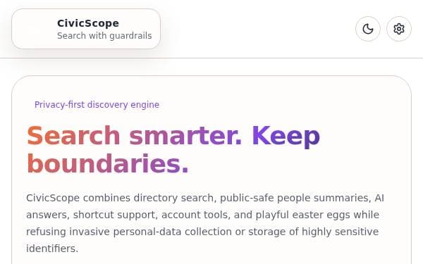 Screenshot of CivicScope Search