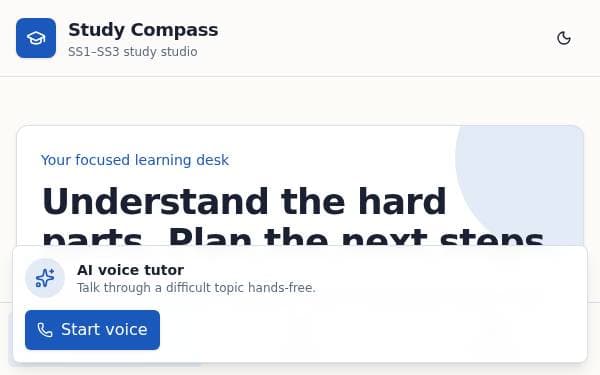 Screenshot of Study Compass