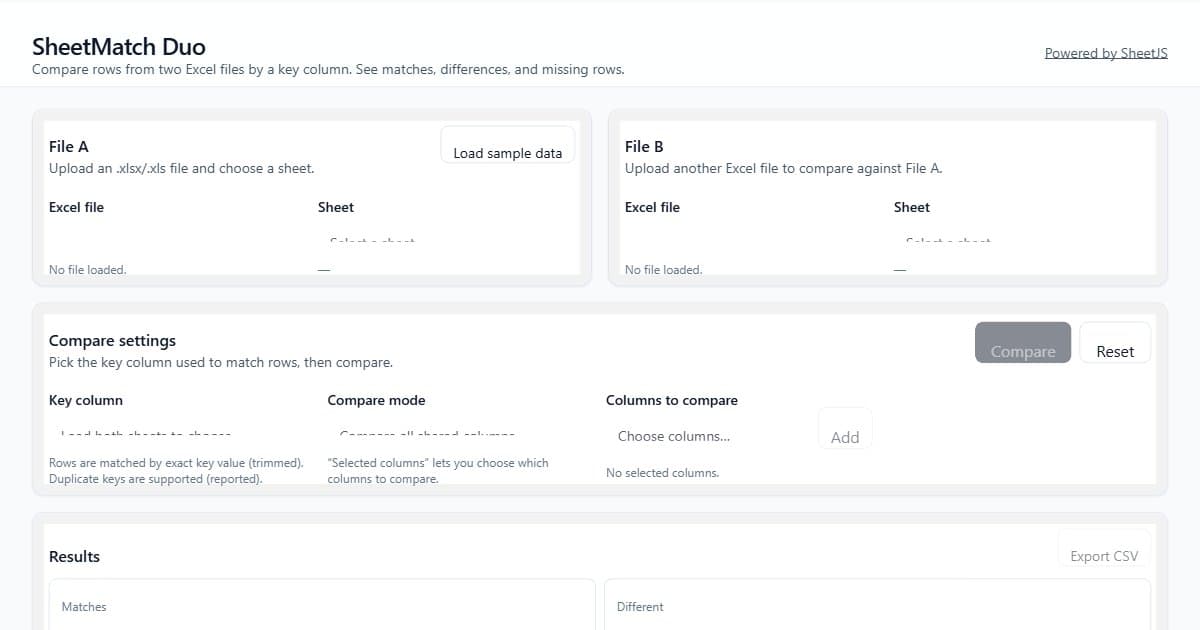 Screenshot of SheetMatch Duo