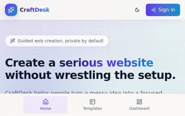 Screenshot of CraftDesk Studio