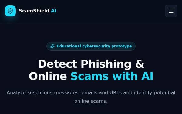 Screenshot of ScamShield AI