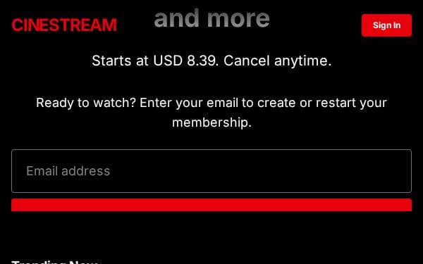Screenshot of CineStream Netflix Clone