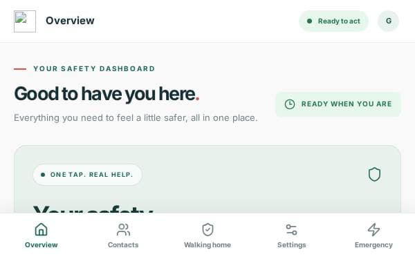 Screenshot of SafeZone Emergency Safety