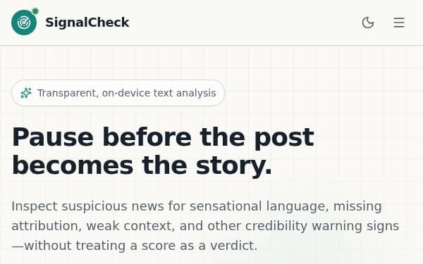 Screenshot of SignalCheck