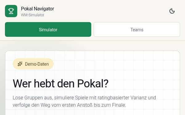Screenshot of Pokal Radar