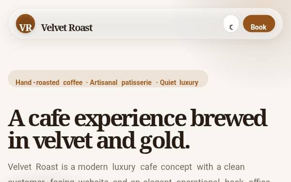 Screenshot of Velvet Roast