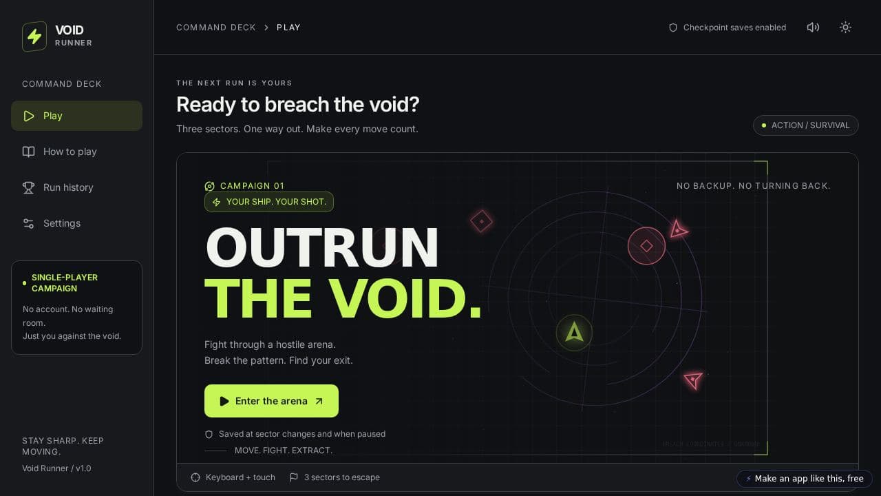 Screenshot of Void Runner