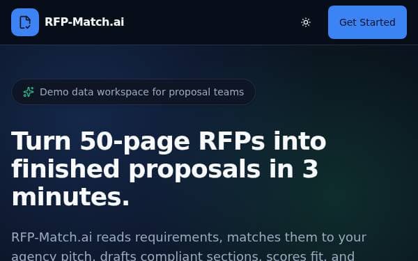 Screenshot of RFP-Match AI