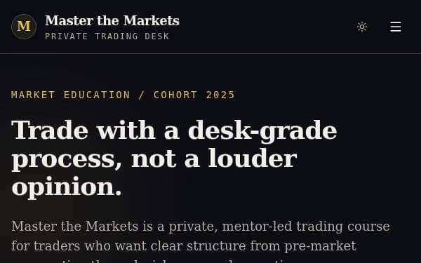 Screenshot of Master the Markets