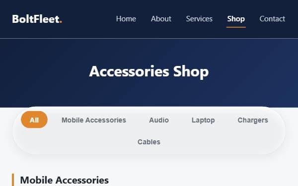 Screenshot of boltfleet shop 2