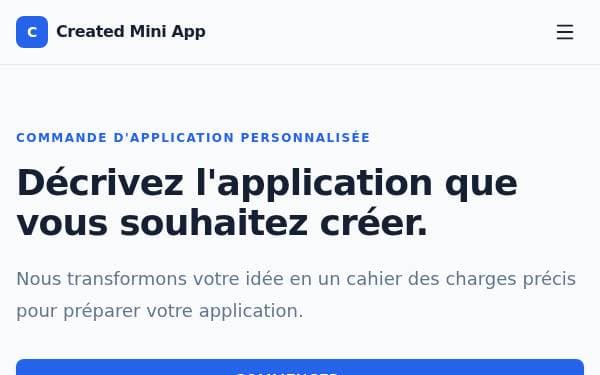 Screenshot of Created Mini App