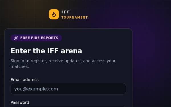 Screenshot of IFF Tournament Hub