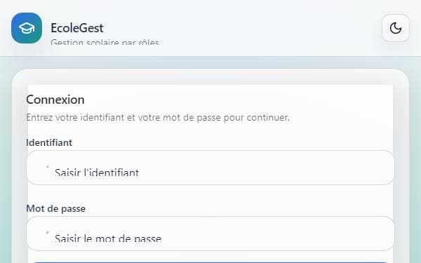 Screenshot of EcoleGest Pro