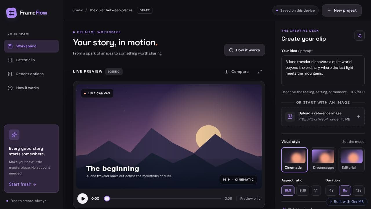 Screenshot of FrameFlow Video Studio