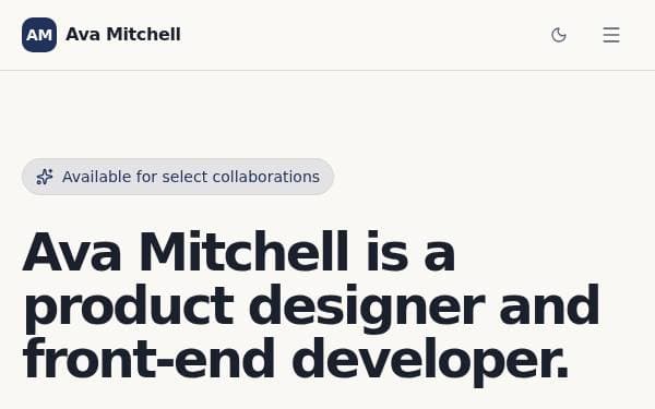 Screenshot of Modern Portfolio Showcase