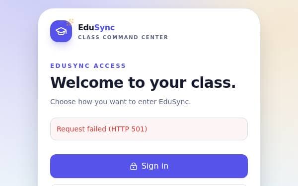 Screenshot of EduSync Student Hub