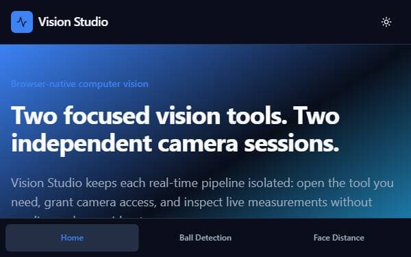 Screenshot of Vision Studio
