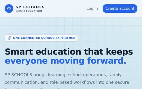 Screenshot of SP Schools Portal