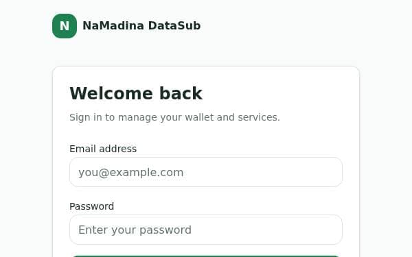 Screenshot of NaMadina DataSub