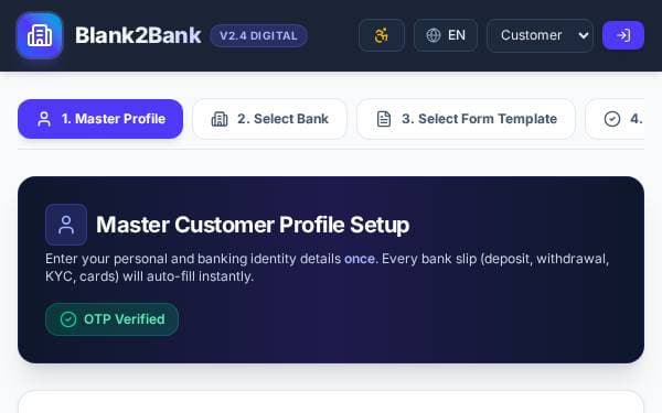 Screenshot of Blank2Bank Automation