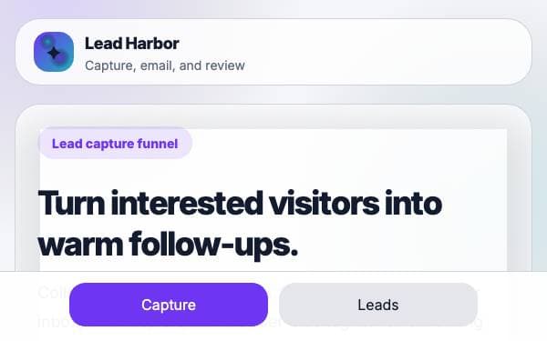 Screenshot of Lead Harbor