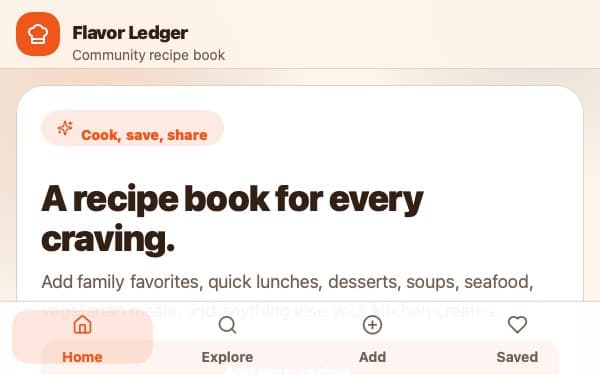 Screenshot of Flavor Ledger
