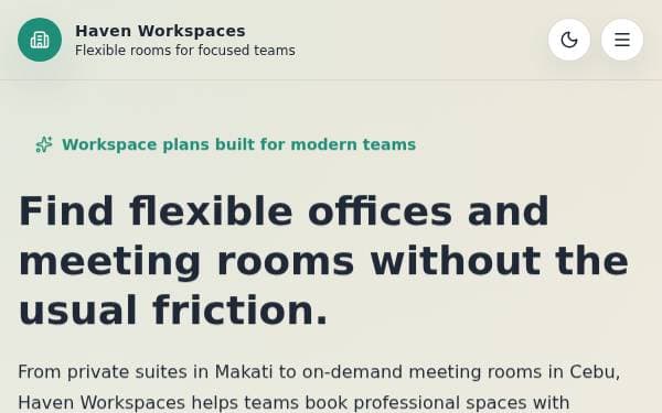 Screenshot of Haven Workspaces