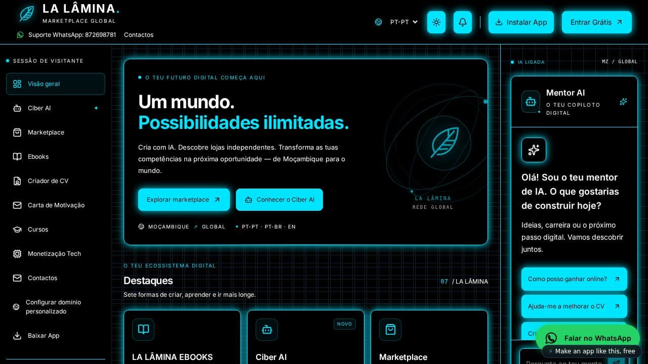 Screenshot of La Lâmina Global Marketplace