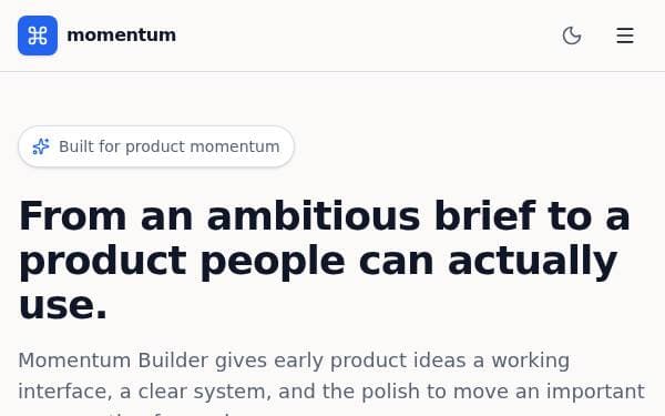 Screenshot of Momentum Builder