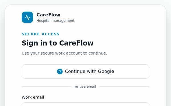 Screenshot of CareFlow Hospital Suite