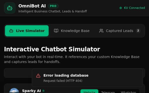 Screenshot of AI Customer Chatbot