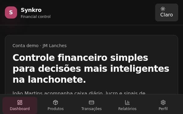 Screenshot of Synkro Finance