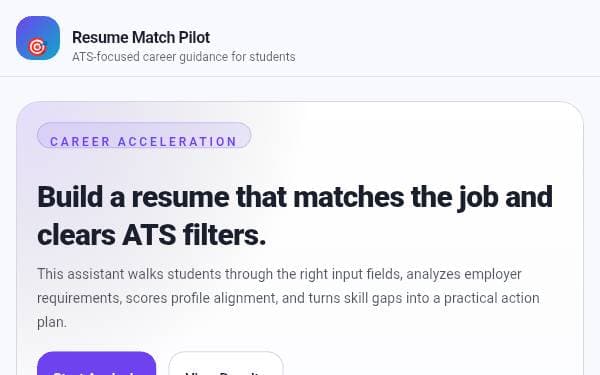 Screenshot of Resume Match Pilot