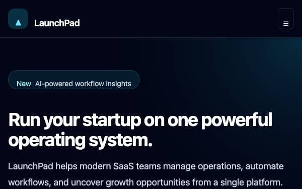 Screenshot of LaunchPad SaaS