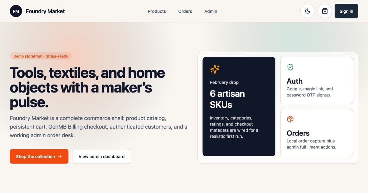 Screenshot of Foundry Market
