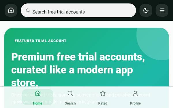 Screenshot of TrialNest Market