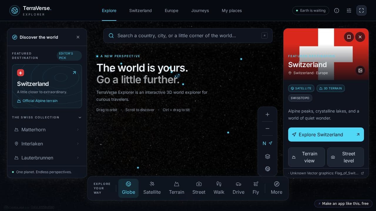 Screenshot of TerraVerse Explorer