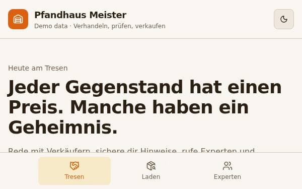 Screenshot of Pfandhaus Meister