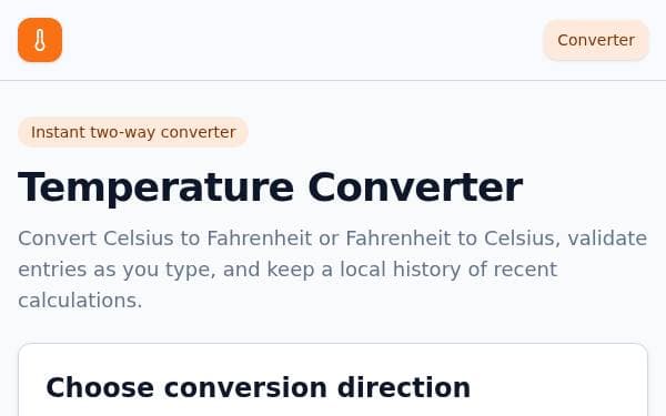 Screenshot of Temperature Converter