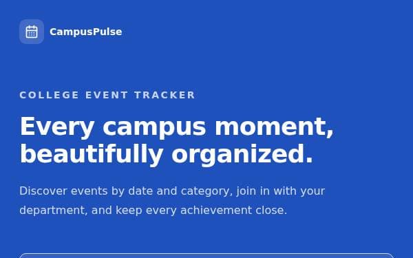 Screenshot of Campus Event Tracker